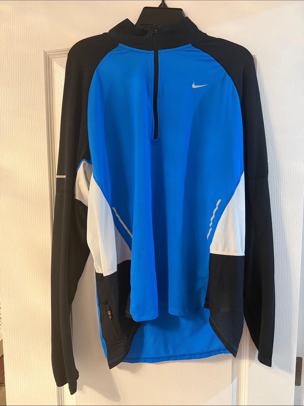 Nike Blue, Black and White Half-Zip Training Top
